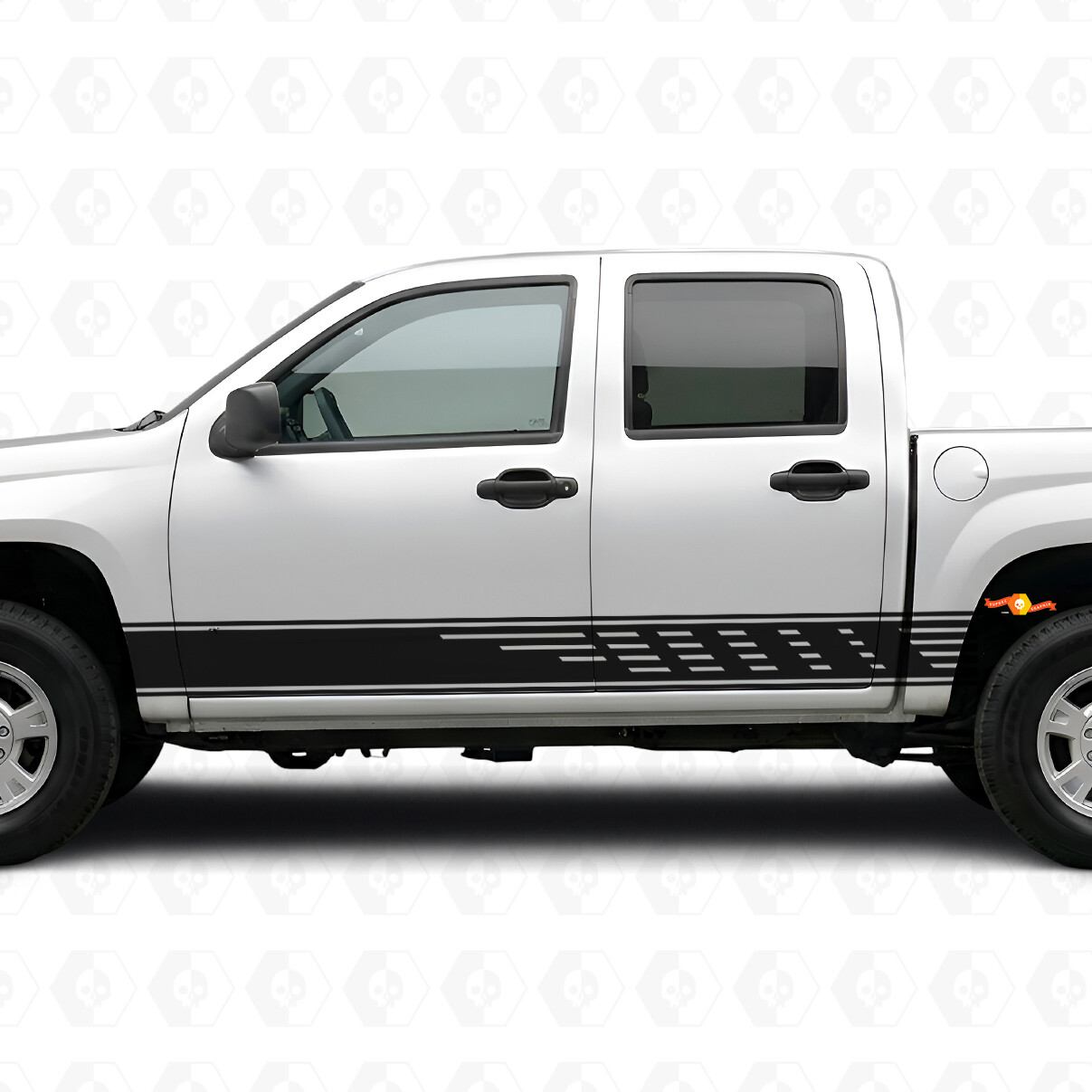 Versetzt angeordnete Schlitz-Tür- und Schweller-Vinylstreifen für Chevrolet Colorado 1. Generation 2004-2012