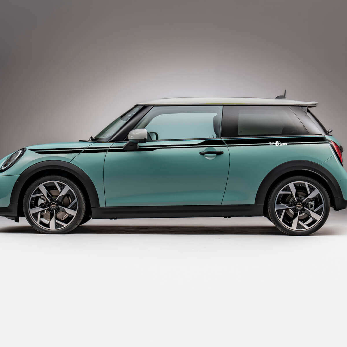 Seitliche Rennstreifen Grafik-Aufkleber 2 für Mini Cooper S