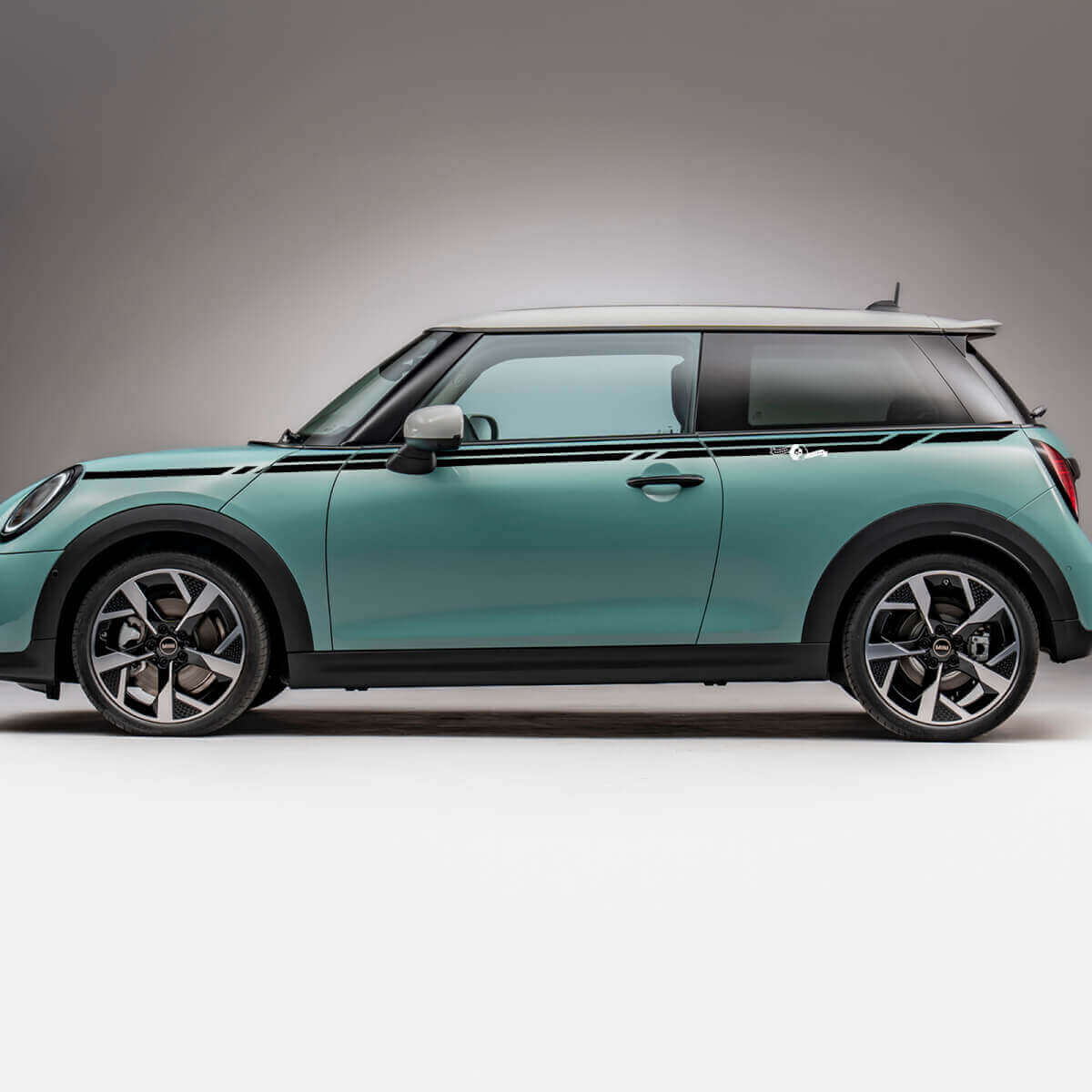 Geometrische Seitliche Rennstreifen Grafikaufkleber 2 für Mini Cooper S