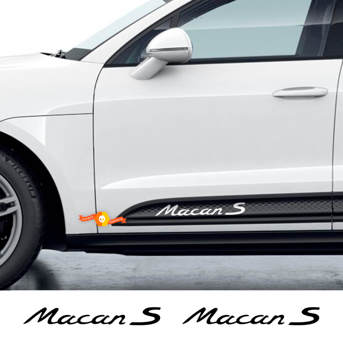 Paar Porsche Aufkleber Macan Porsche Türen Seitenaufkleber Aufkleber
