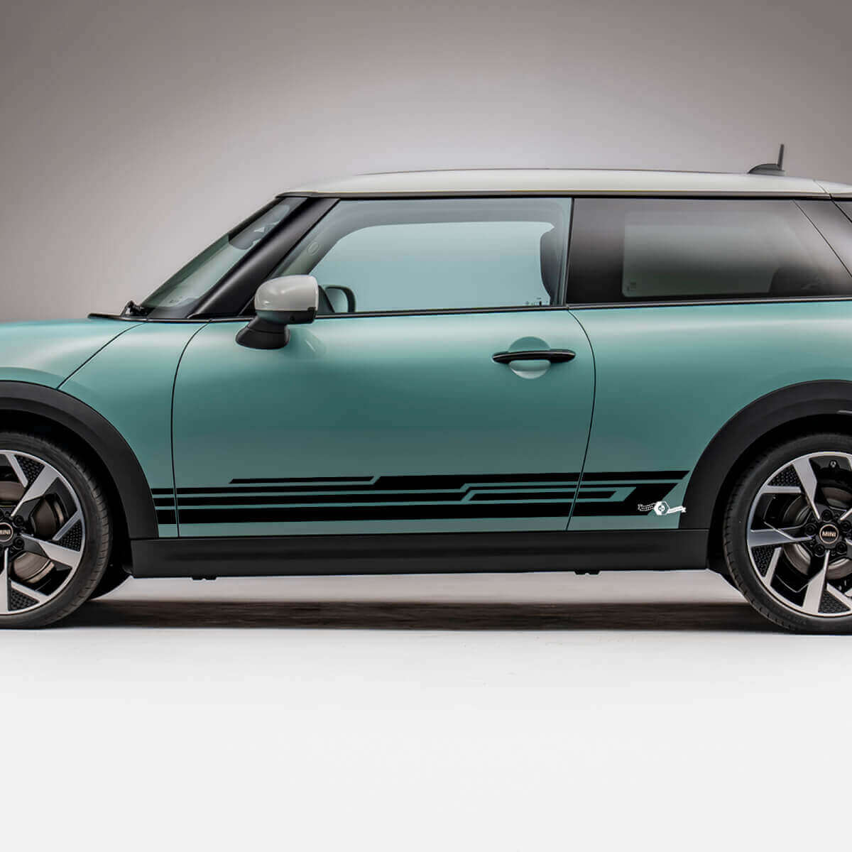 Geometrische Seiten-Rennstreifen Grafik Aufkleber 3 für Mini Cooper S