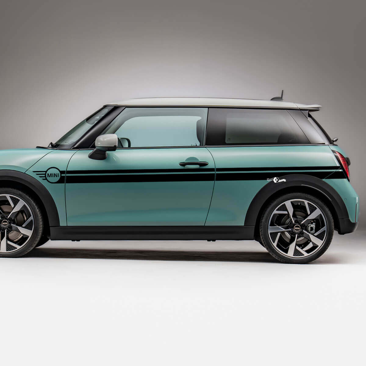 Seitenmini -Türen Rennstreifen Grafik -Aufkleber für Mini Cooper s
