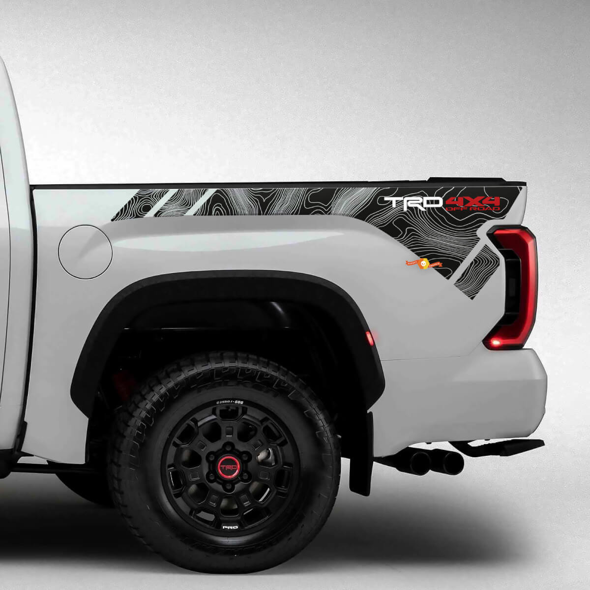 TRD-Style Topografische Karten-Bettseiten-Aufkleber aus Vinyl für Toyota Tundra