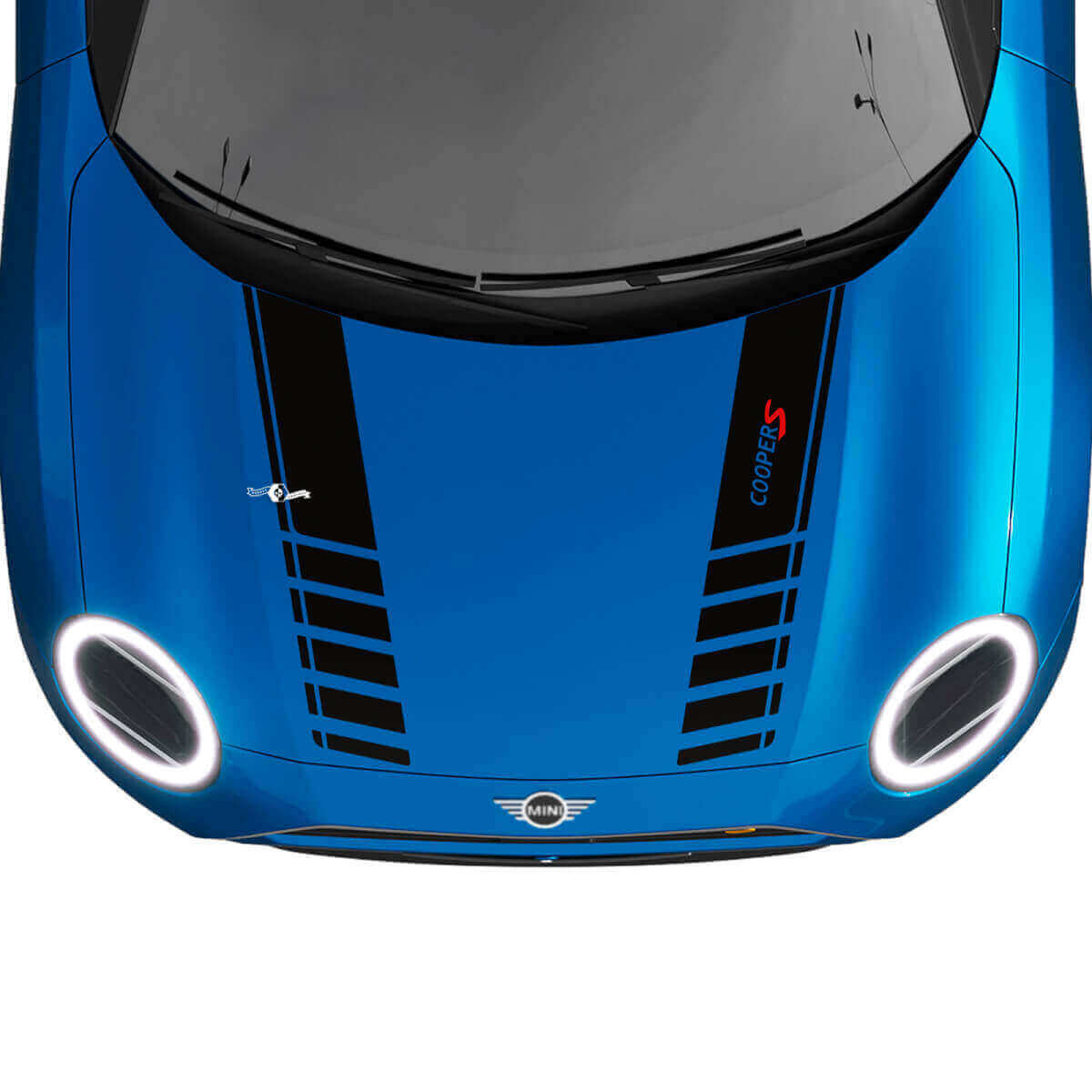 Doppeltes Racing-Motorhauben-Streifen Vinyl-Aufkleber-Set für MINI Cooper S