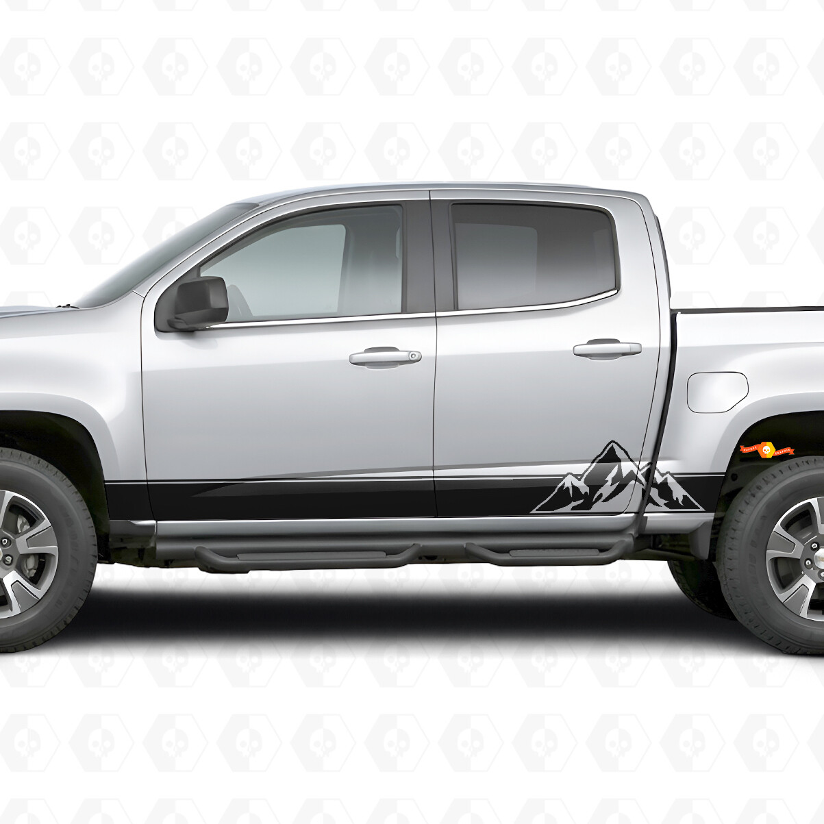 Geschichtete Peaks Tür- und Schwellerpaneel-Vinylstreifen für Chevrolet Colorado 2. Generation 2015-2022