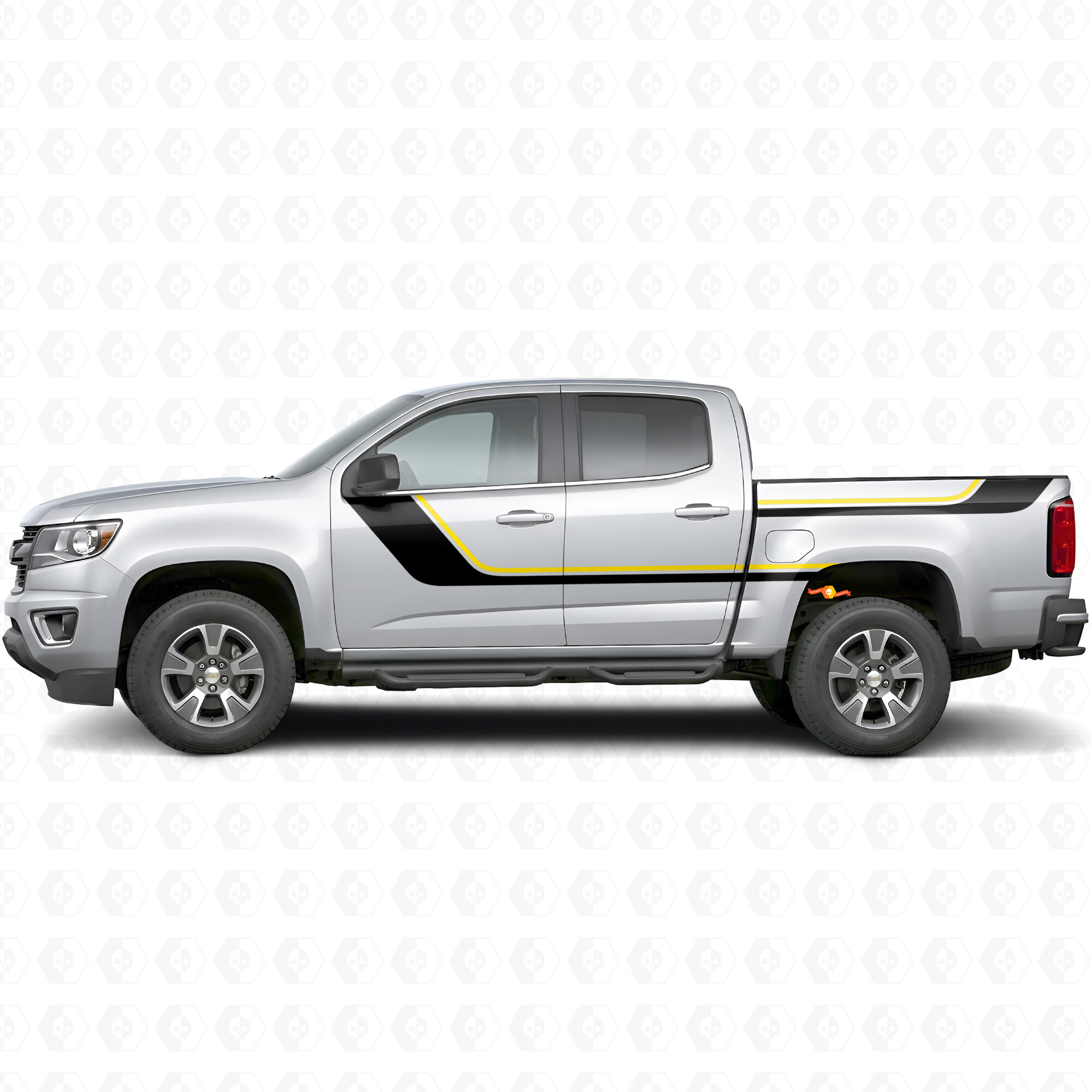 Schräg verlaufende obere Akzent-Tür- und Seitenstreifen aus Vinyl für Chevrolet Colorado 2. Generation 2015-2022