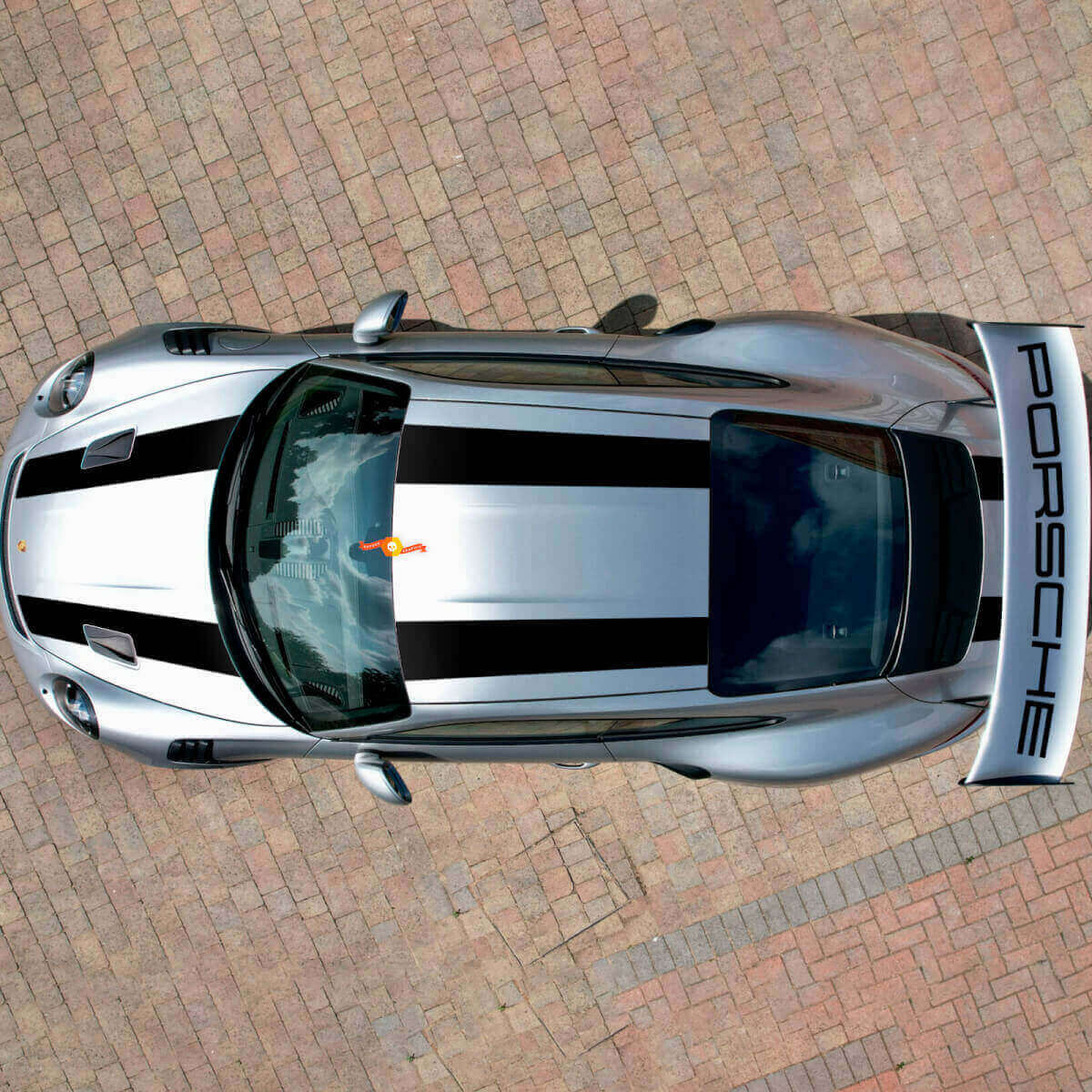 Rennstreifen Oberseite & Spoiler Vinyl-Aufkleber-Set für Porsche 911 GT3 RS Cup