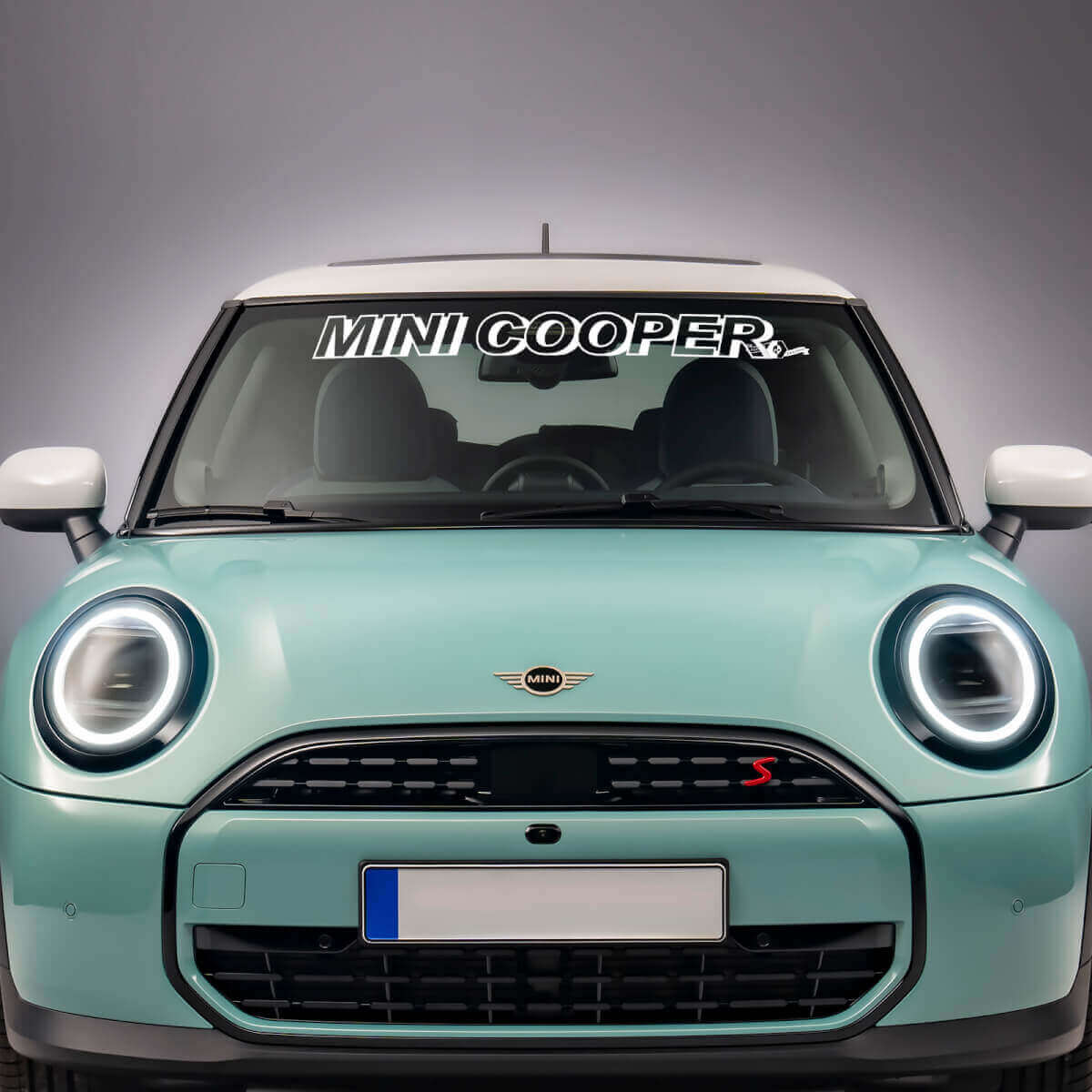 Windschutzscheibe karierte Streifen -Vinyl -Grafik -Aufkleber für Mini Cooper S
