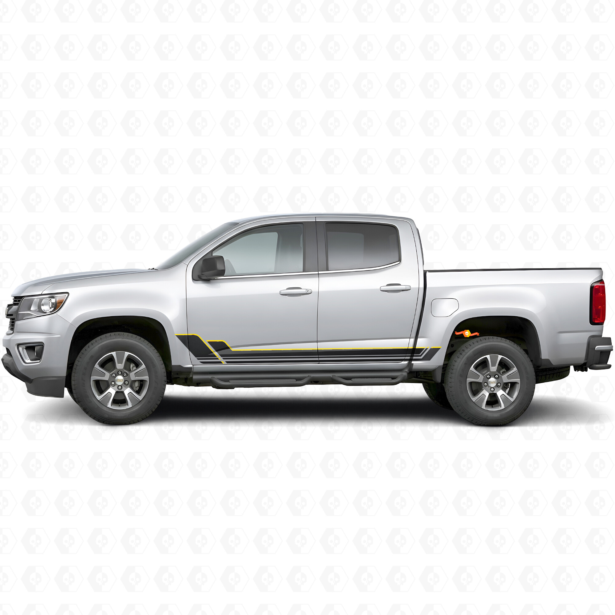 Winkelige Umriss Tür- & Seitenschweller Vinylstreifen für Chevrolet Colorado 2. Generation 2015-2022