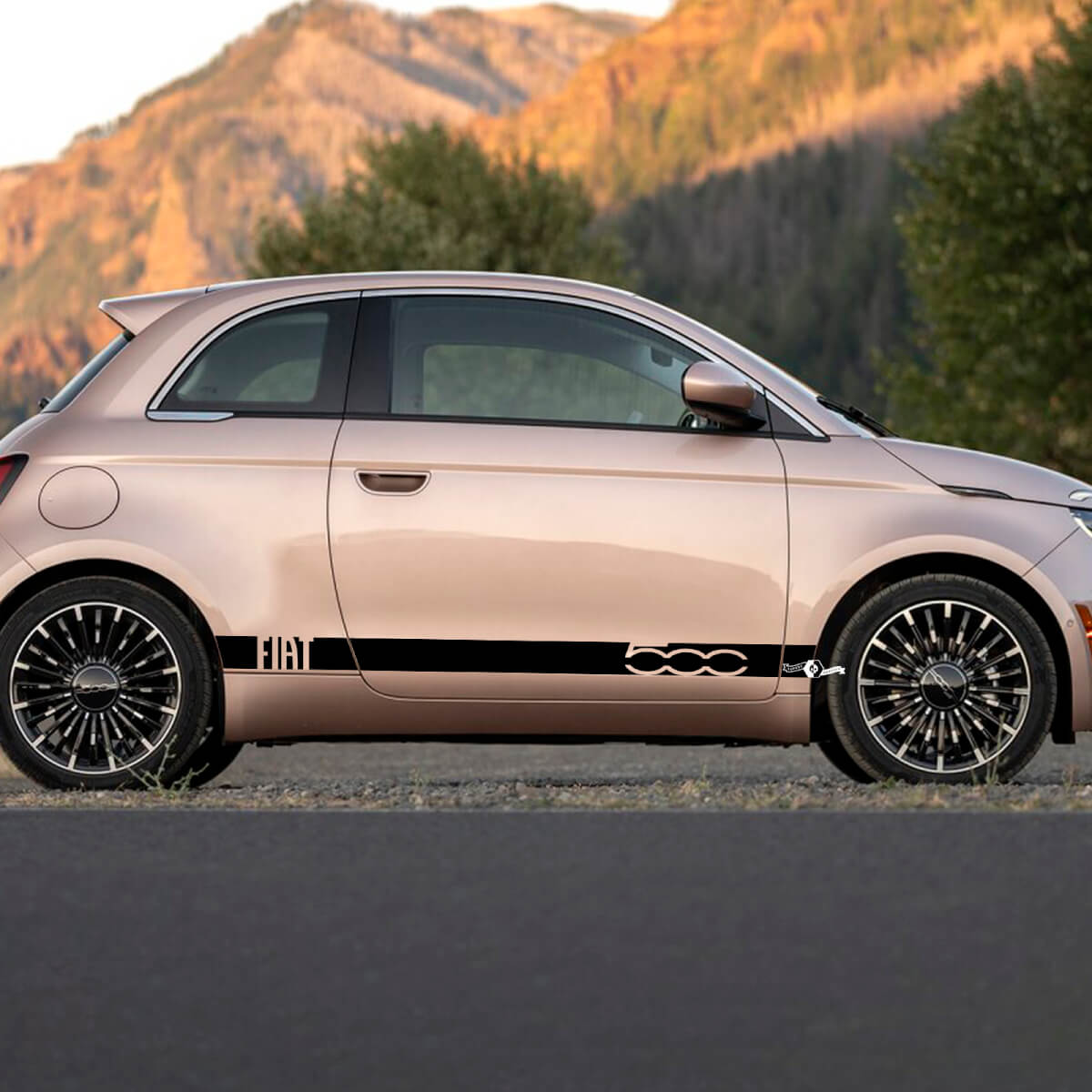 Rocker Panel Stripe Decal Side Graphics Stripes für Fiat 500 3
