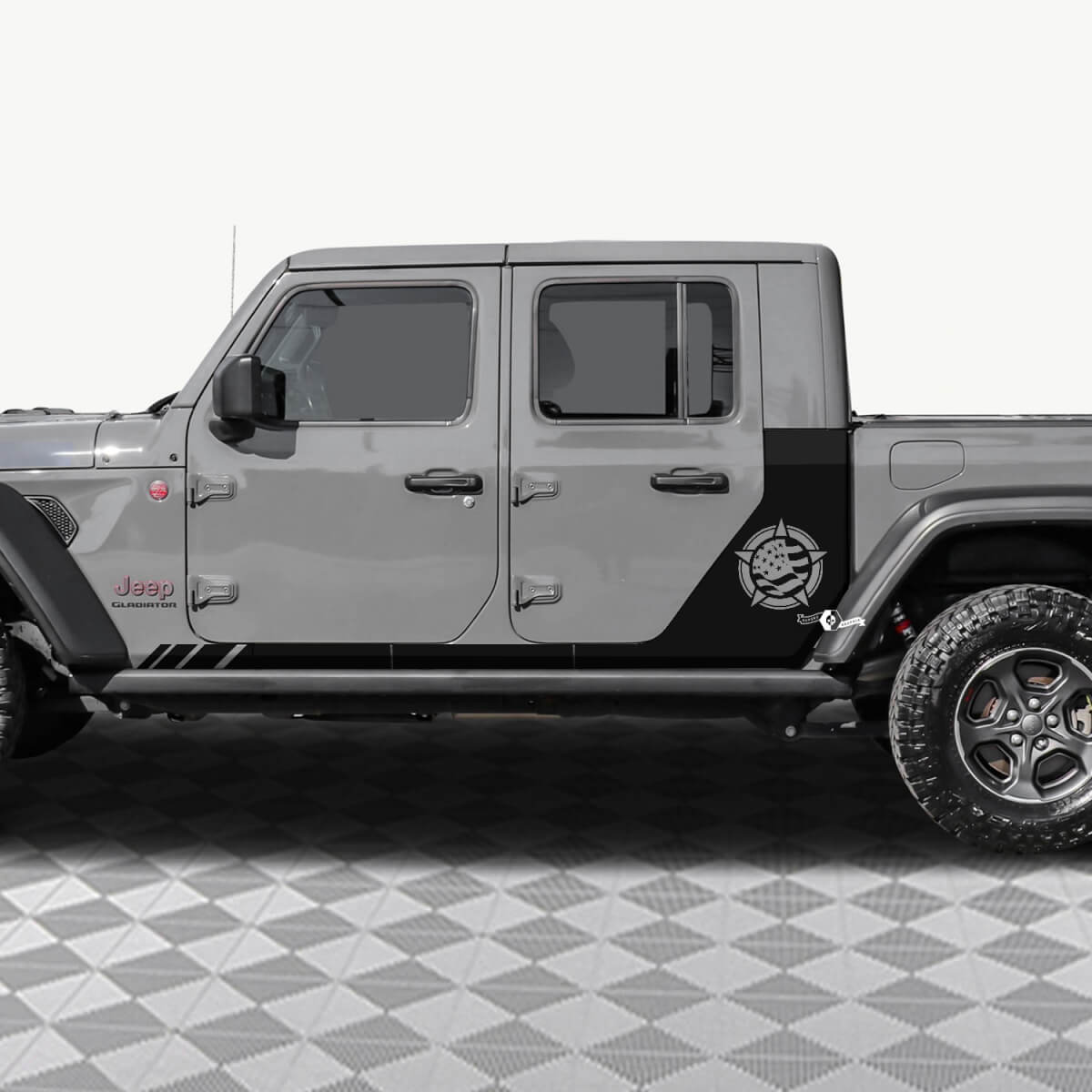 Militärstern US Flag Heckseitentüren Vinyl Aufkleber Aufkleber Fit Jeep Gladiator
