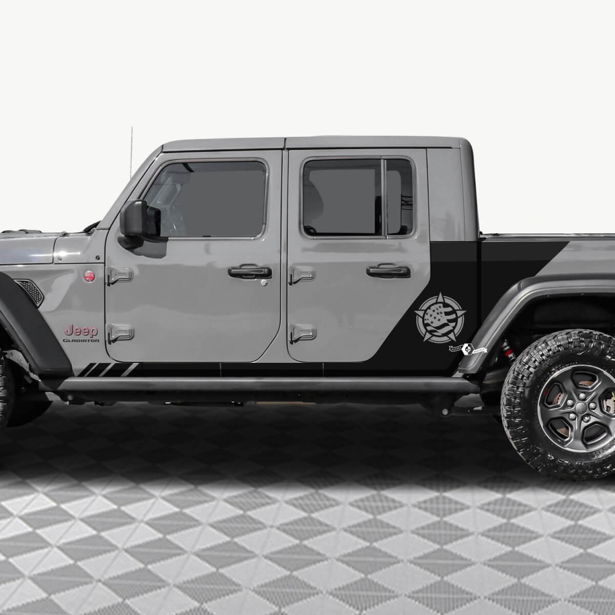 Militärstern US Flag Heckseitentüren Vinyl Aufkleber Aufkleber Fit Jeep Gladiator 2
