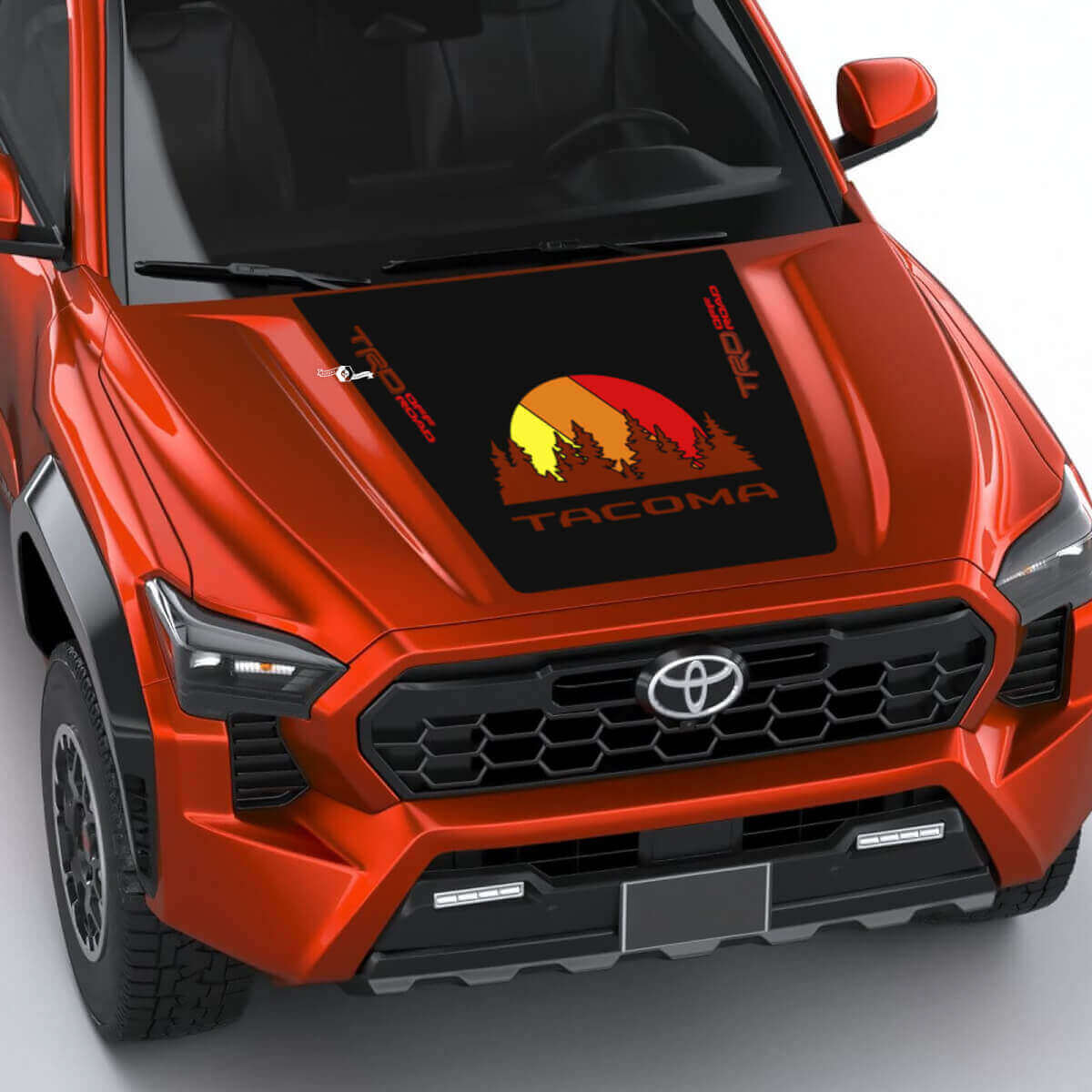 TRD Off Road Vintage Retro Heritage Streifen Wrap Motorhauben Aufkleber für den vierten Toyota Tacoma-Generation
