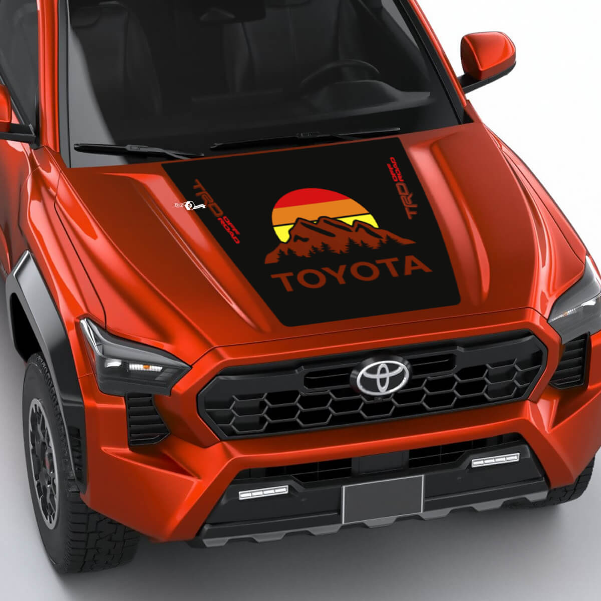 TRD Off Road Mountains Vintage Retro Heritage Stripes Wrap Hood Aufkleber für Toyota Tacoma 4. Generation
