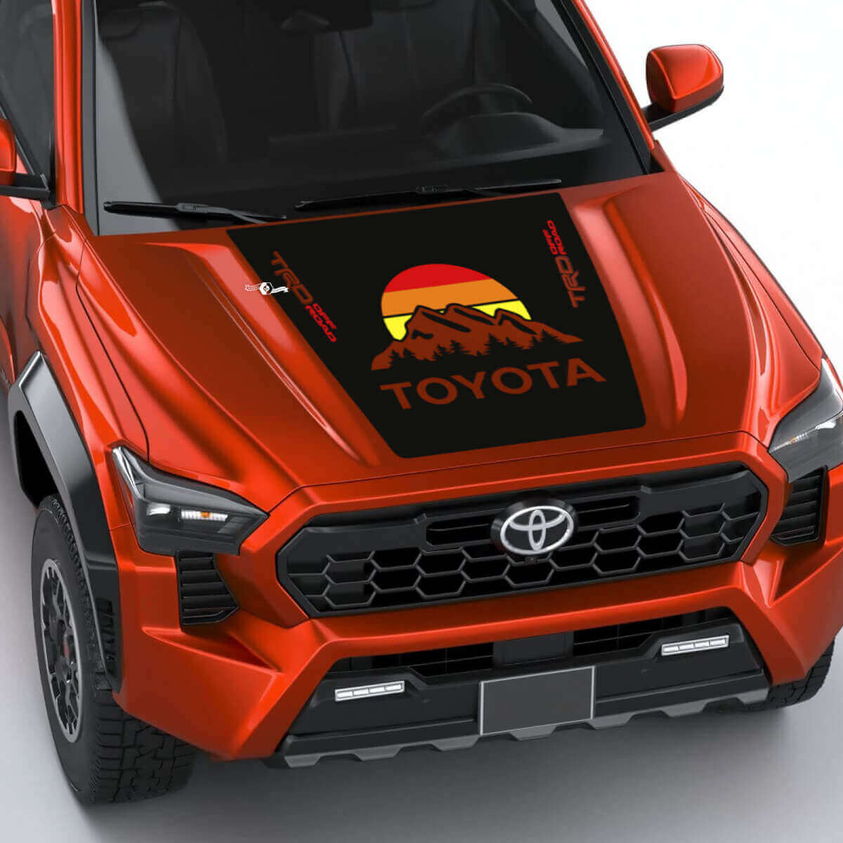 TRD Off Road Mountains Vintage Retro Heritage Streifen Wrap Hood Aufkleber für Toyota Tacoma 4. Generation
