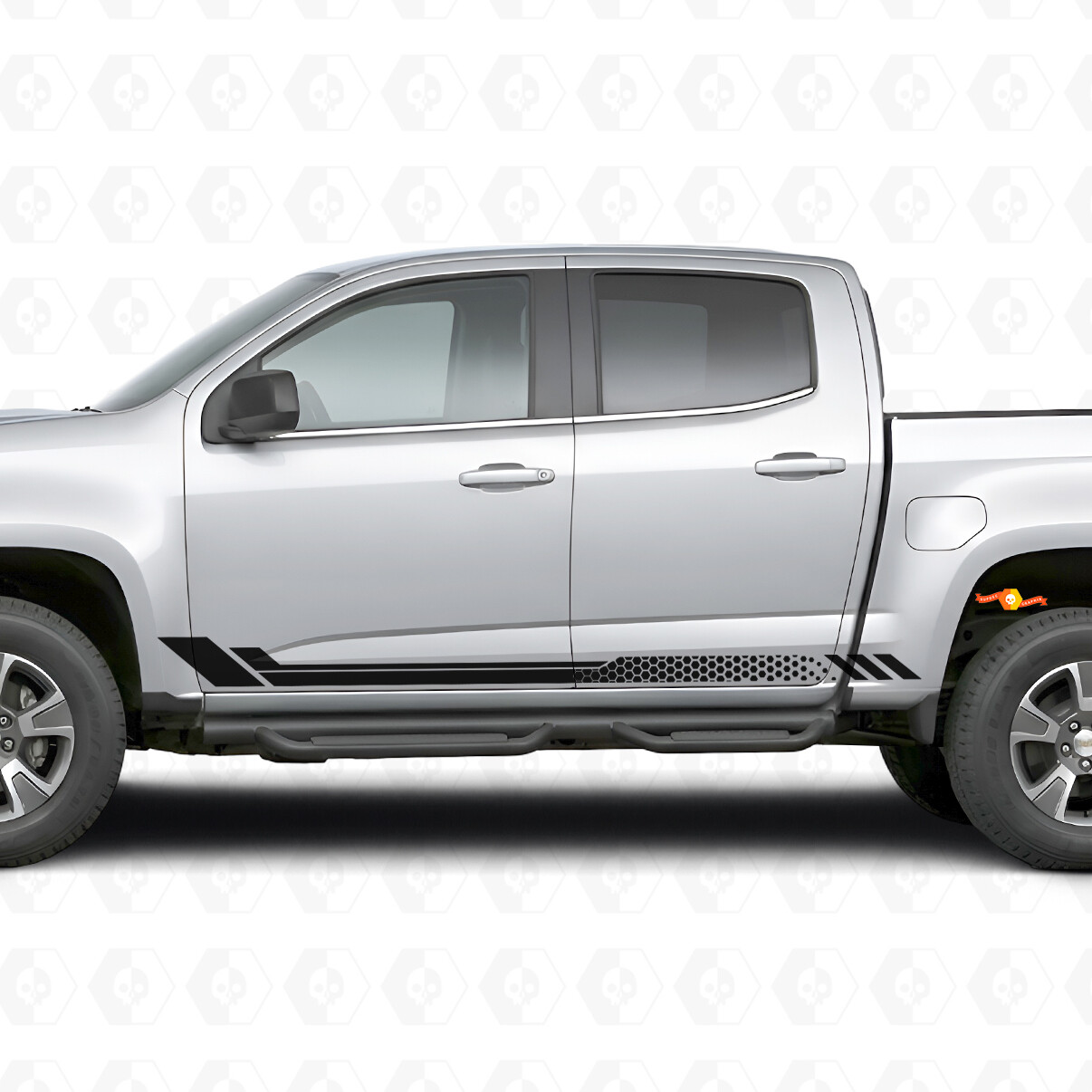 Honigwaben-Tür- und Seitenschweller-Vinylstreifen für Chevrolet Colorado 2. Generation 2015-2022