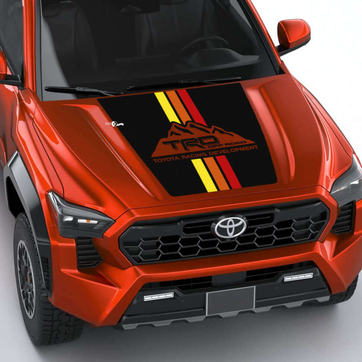 TRD Mountains Vintage Retro Heritage Stripes Hood Decal Aufkleber für Toyota Tacoma 4. Gen
