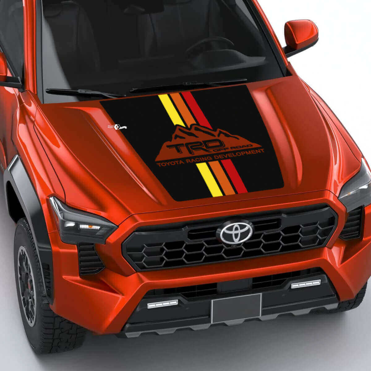 TRD Mountains Vintage Retro Streifen Haubenaufkleber 2 für Toyota Tacoma 4. Generation