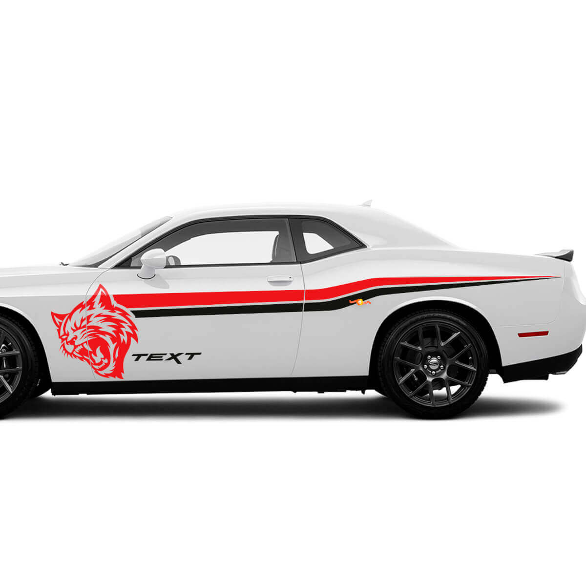 Wildcat-Stil Seitenstreifen Vinyl-Aufkleber Set für Dodge Challenger Charger