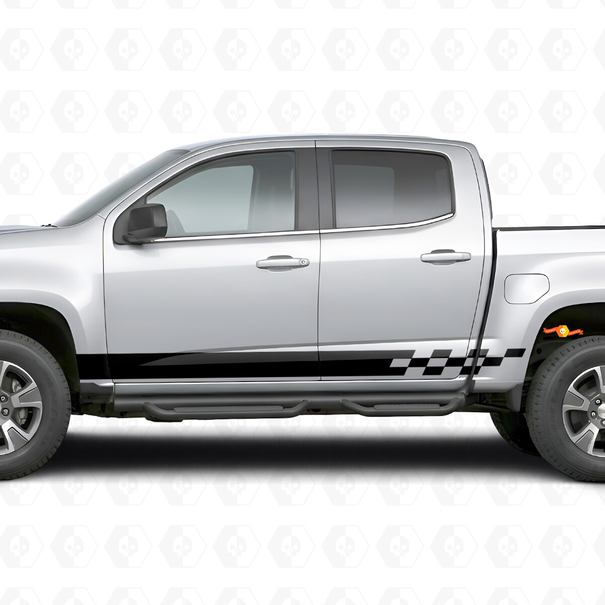 Schachbrettblitz Tür- und Seitenschweller-Aufkleber für Chevrolet Colorado 2. Generation 2015-2022