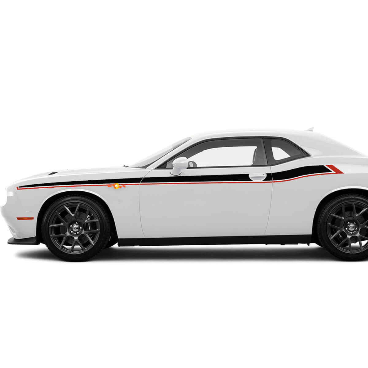 Zwei Farben Seitenstreifen Aufkleber für Dodge Challenger
