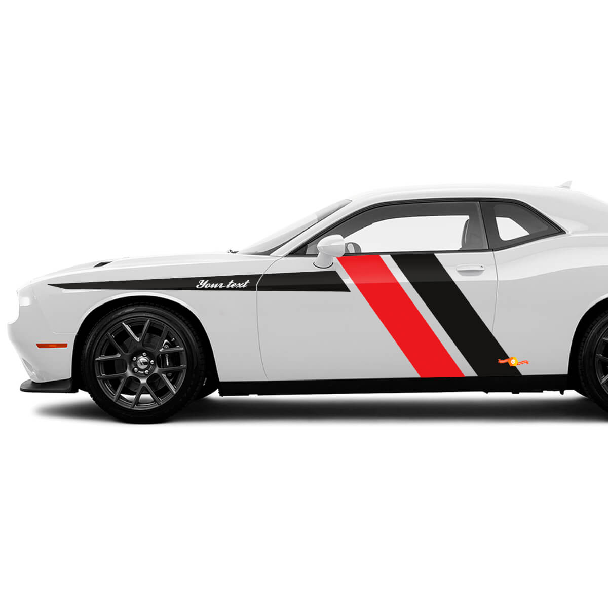 Racing-Stil Seitenstreifen Vinyl-Aufkleber Set für Dodge Challenger