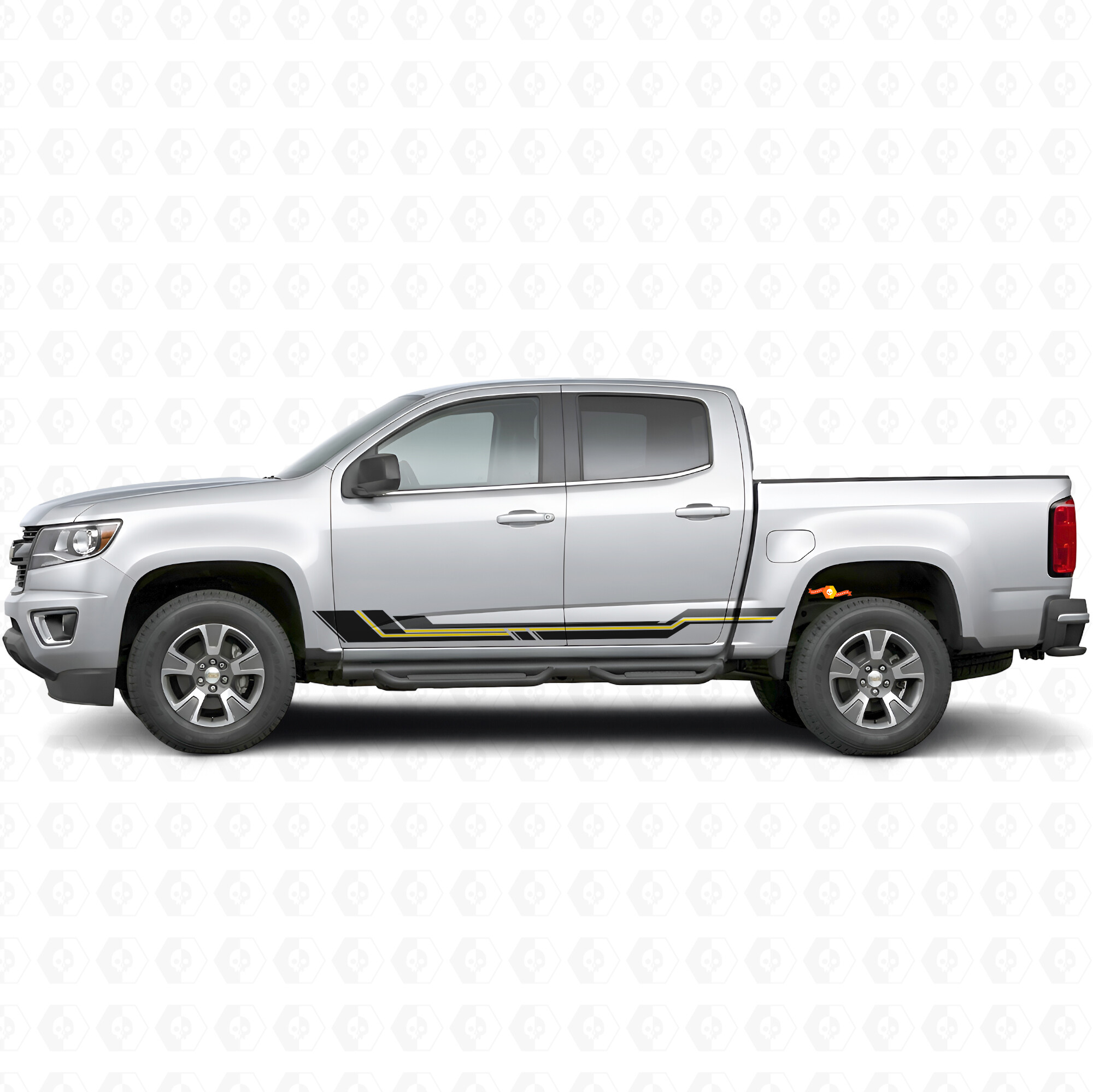 Parallele Akzent-Tür- und Schweller-Vinylstreifen für Chevrolet Colorado 2. Generation 2015-2022