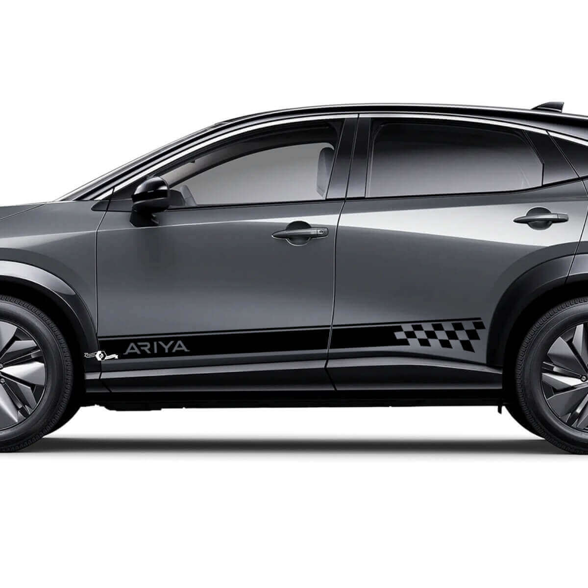 Seiten Schachbrett-Rennstreifen Grafik Aufkleber Set für Nissan ARIYA
