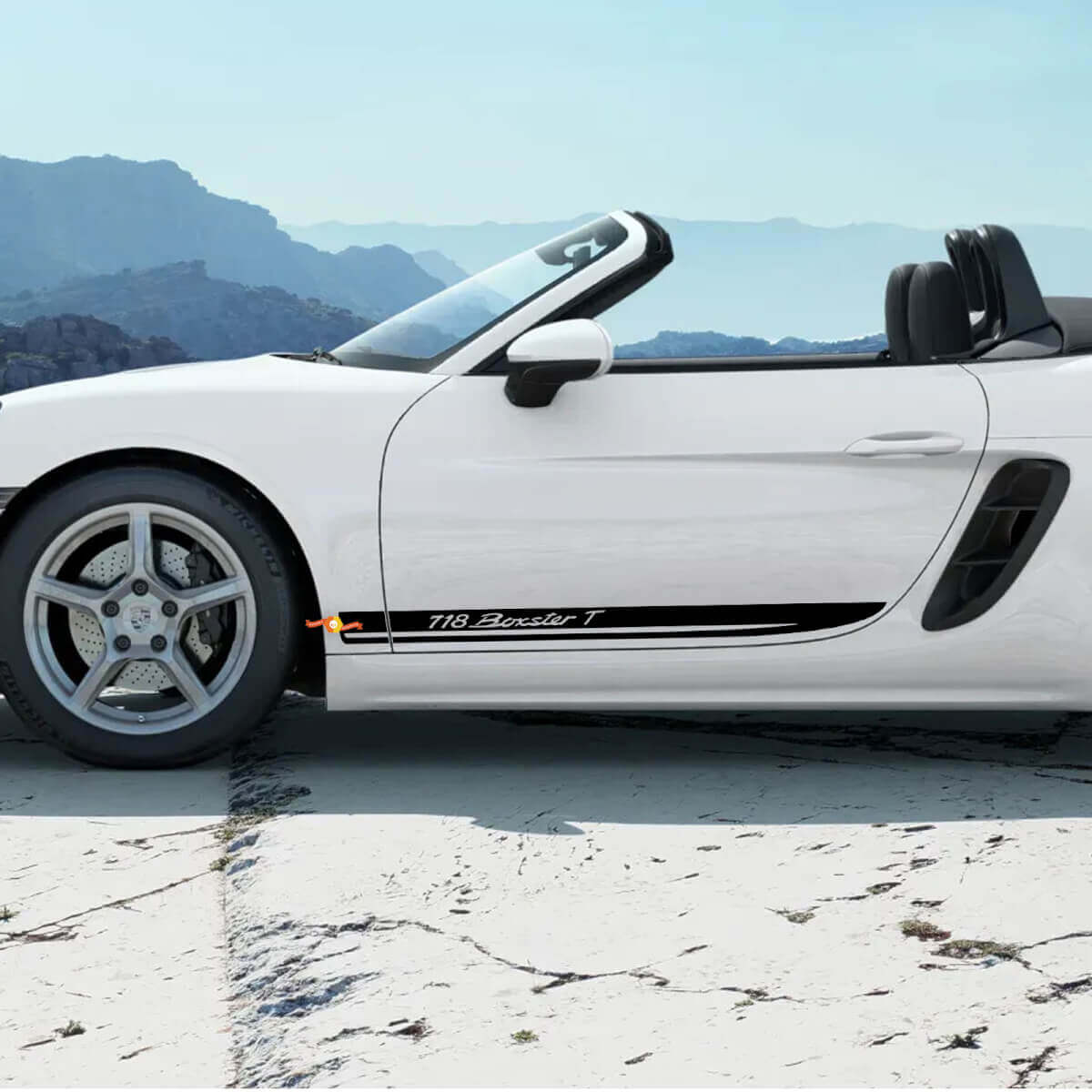 Porsche 718 Cayman Boxter T Seitenstreifen Kit Aufkleber Sticker
