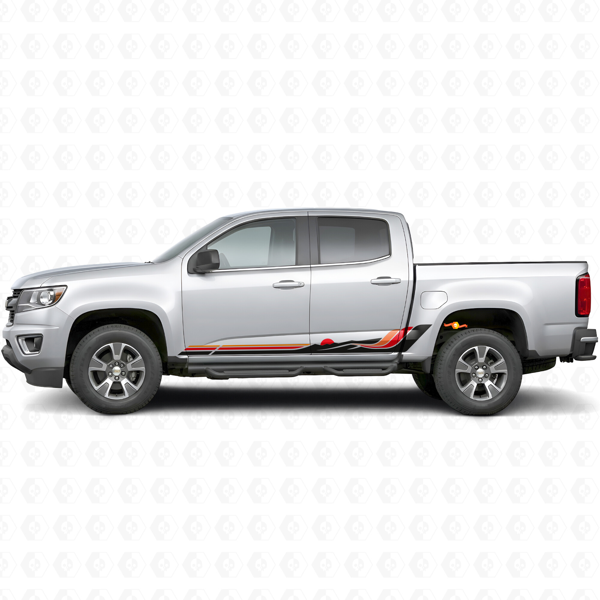 Retro Mountain Wave Tür- & Schweller-Vinylstreifen für Chevrolet Colorado 2. Generation 2015-2022
