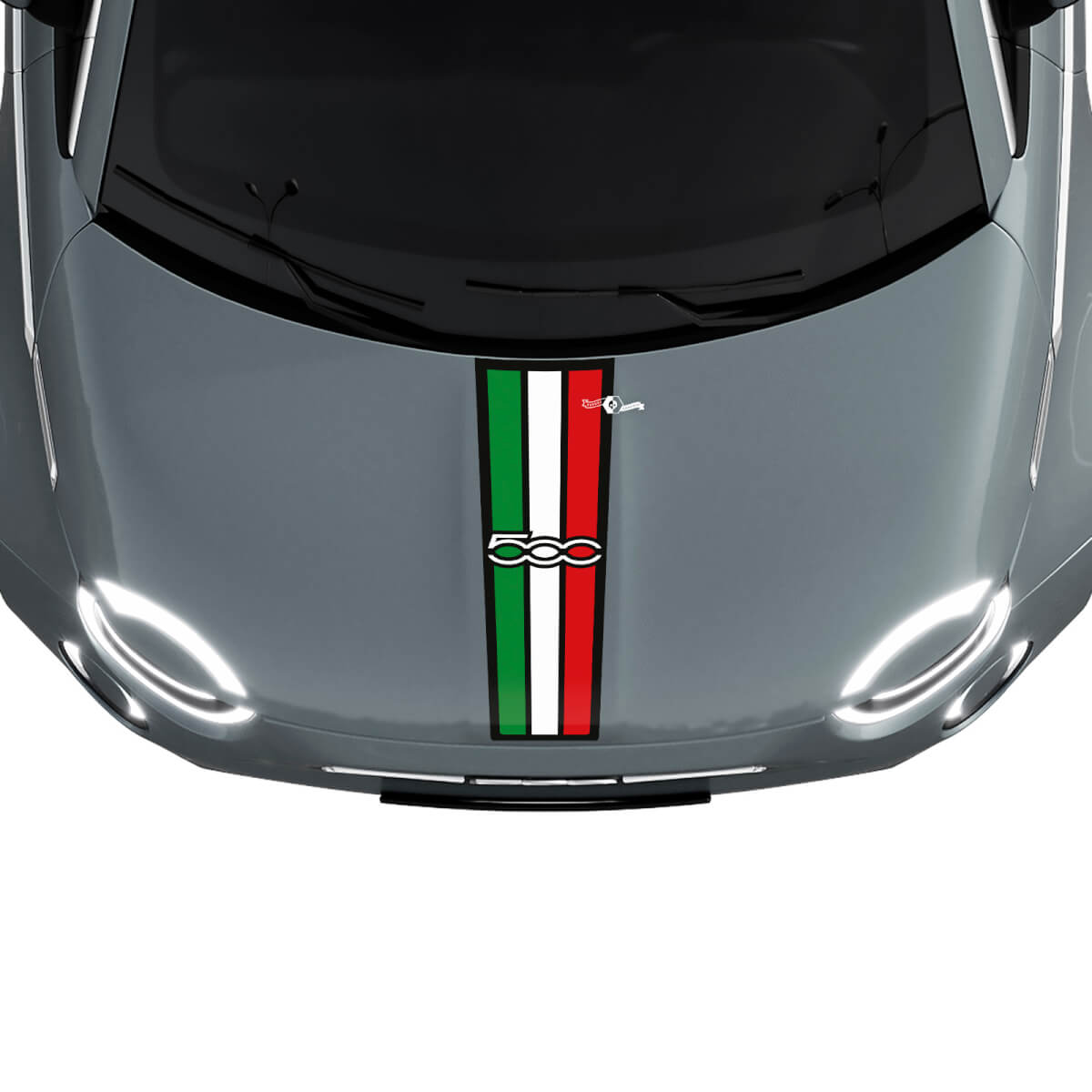 500 Tri Streifen Flagge Motorhaubenstreifen Aufkleber Grafiken für Fiat 500

