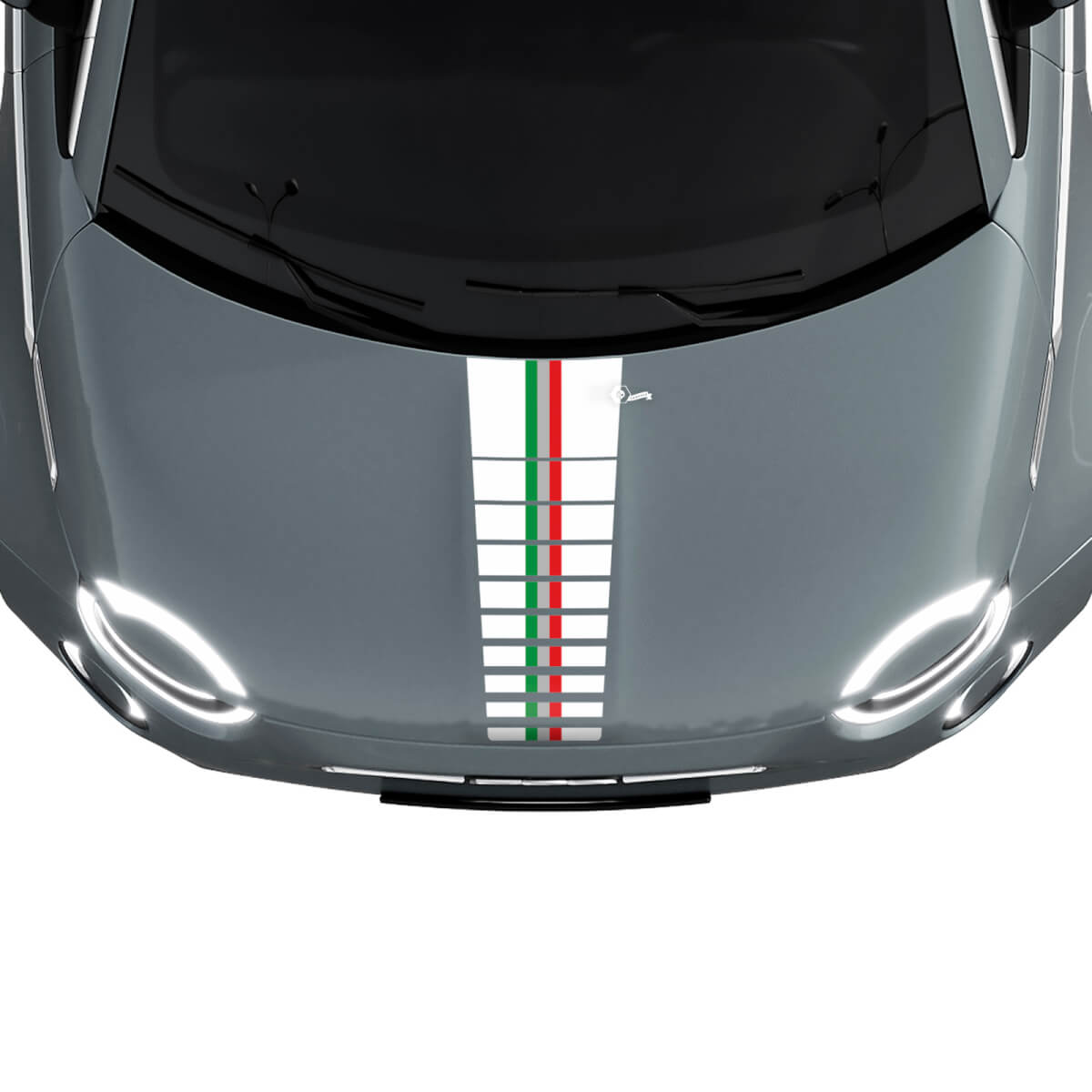 Tri Streifen Flaggen Motorhaubenstreifen Aufkleber Grafiken für Fiat 500
