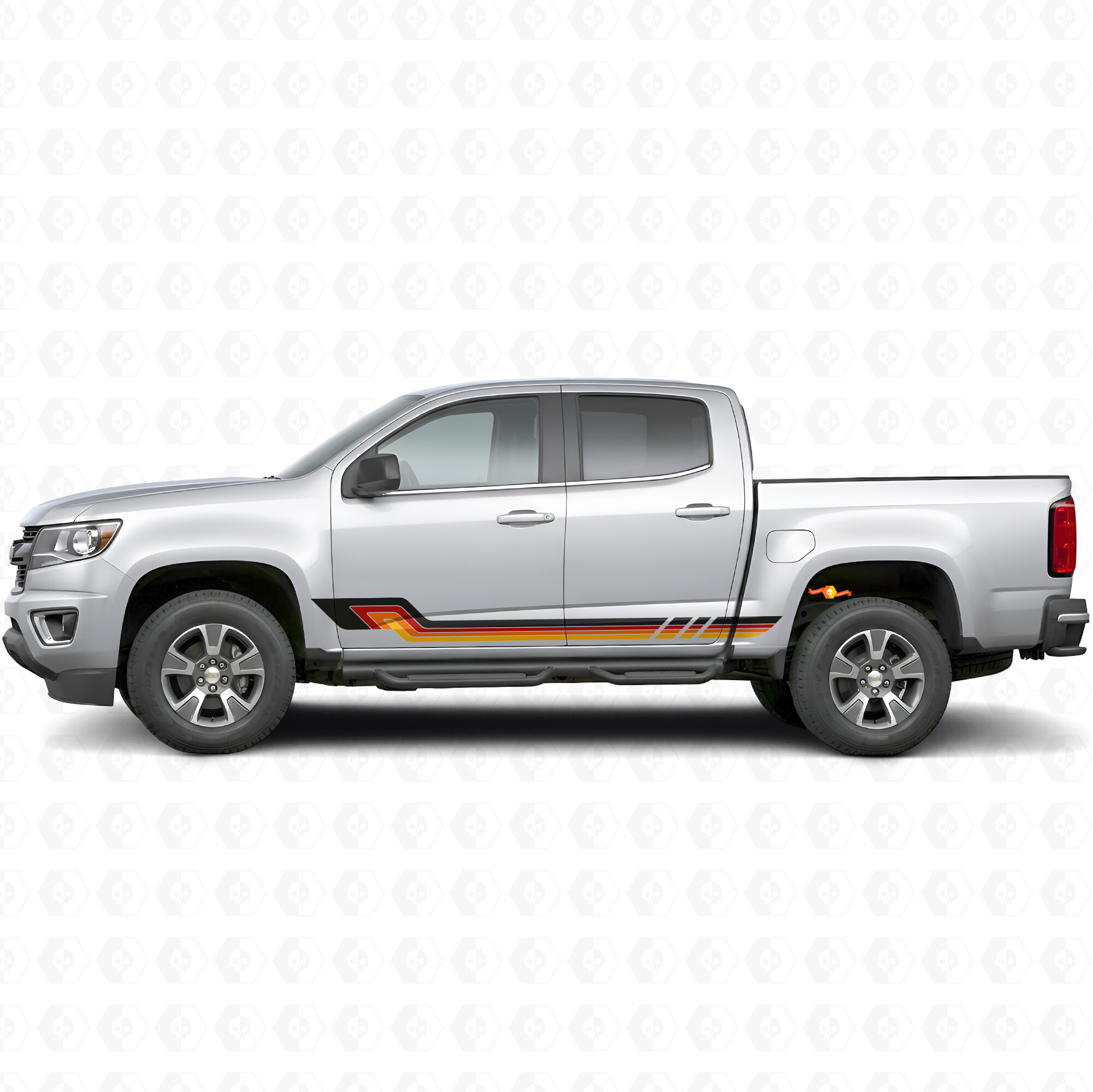 Retro-parallele Tür- und Seitenschweller-Vinylstreifen für Chevrolet Colorado 2. Generation 2015-2022