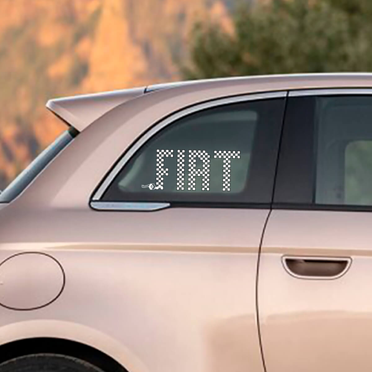 Fiat 500 karierte Flagge Aufkleber Seitengrafiken für Fiat 500
