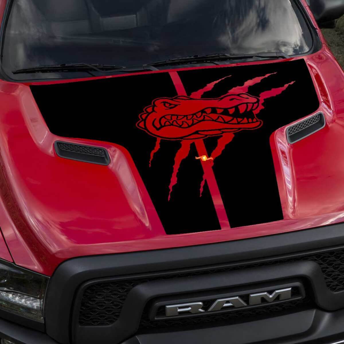 Alligator-Krallen-Hauben-Vinylaufkleber für Dodge Ram Rebel