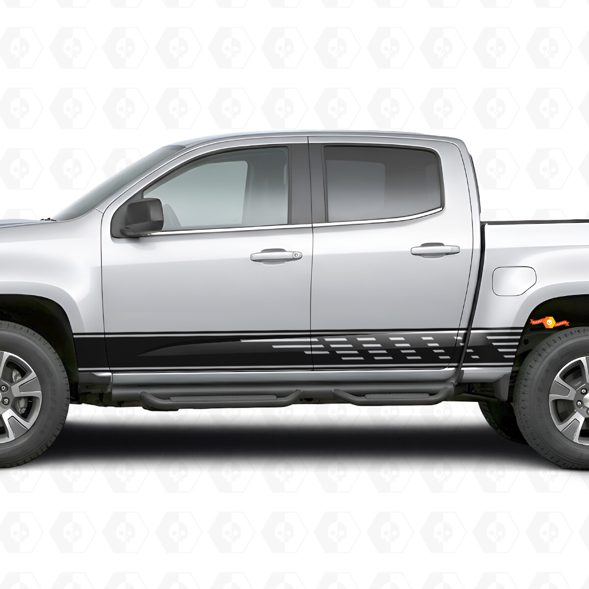 Gestaffelte Schlitz-Tür- & Schweller-Vinylstreifen für Chevrolet Colorado 2. Generation 2015-2022