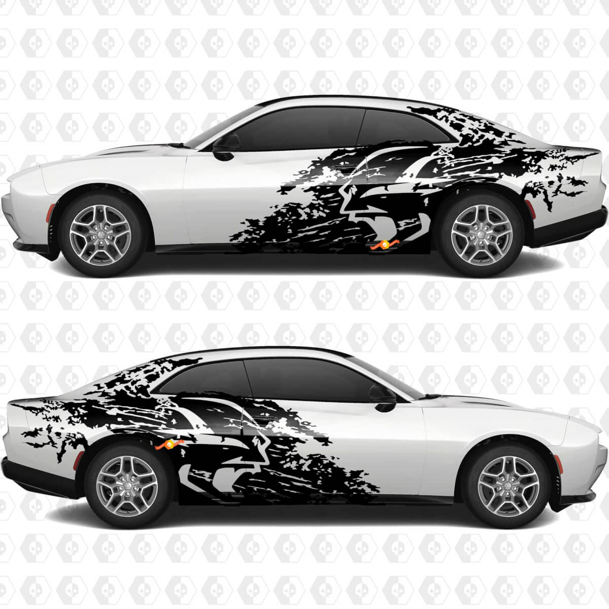 Banshee Splash Grunge Stripes Kit Vinyl Decal Graphic für Dodge Charger Daytona Banshee
