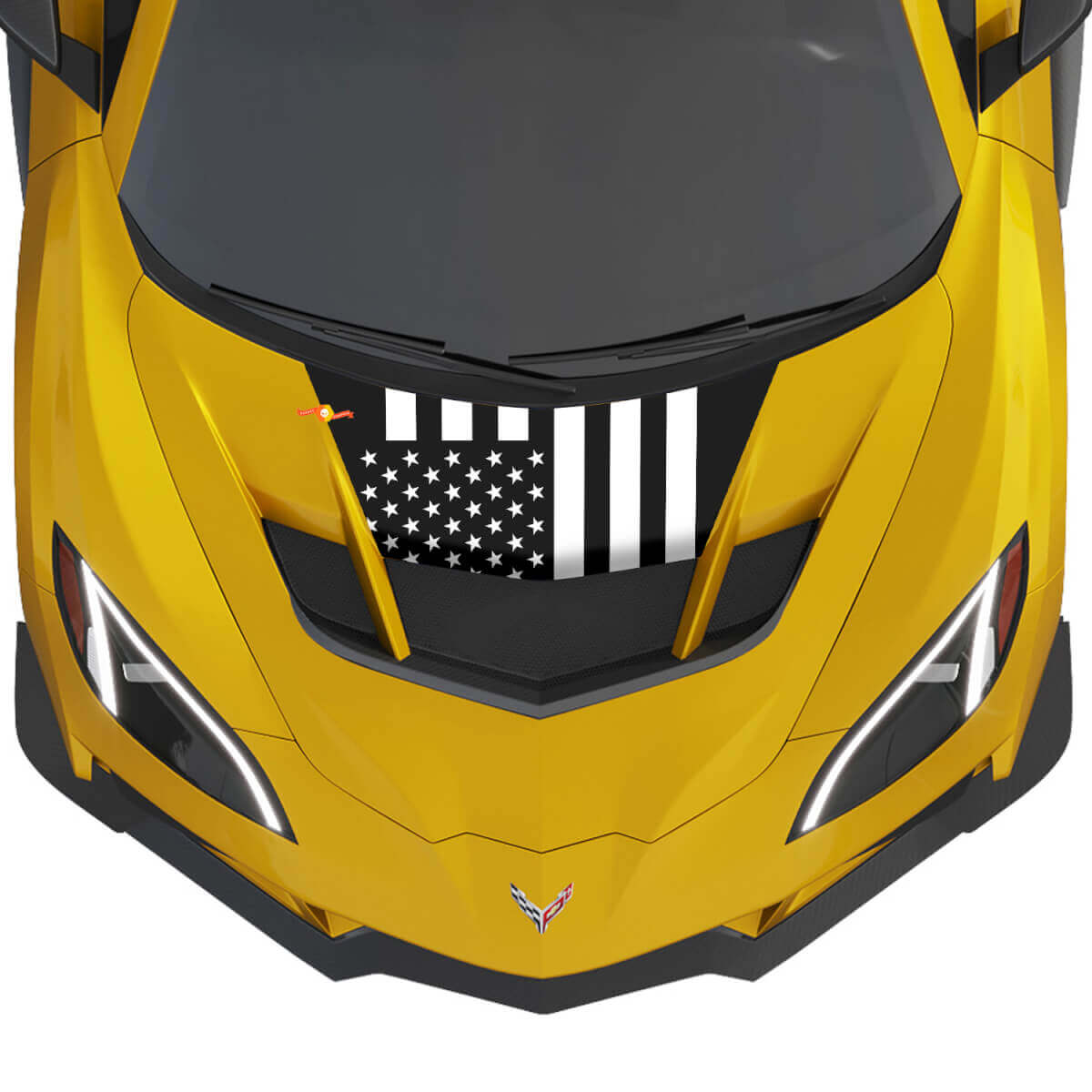 US Flag Hood 2 Farben Vinyl Aufkleber für Chevy Chevrolet Corvette zr1
