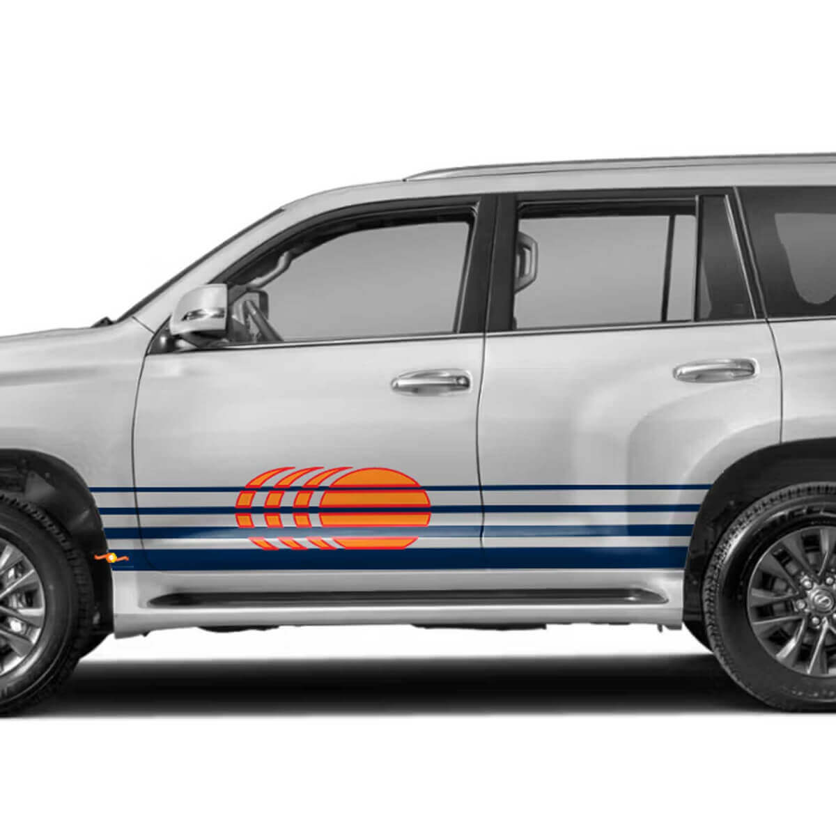 Retro Vintage Streifen im Inselstil Seitenaufkleber Grafiken für Lexus GX460
