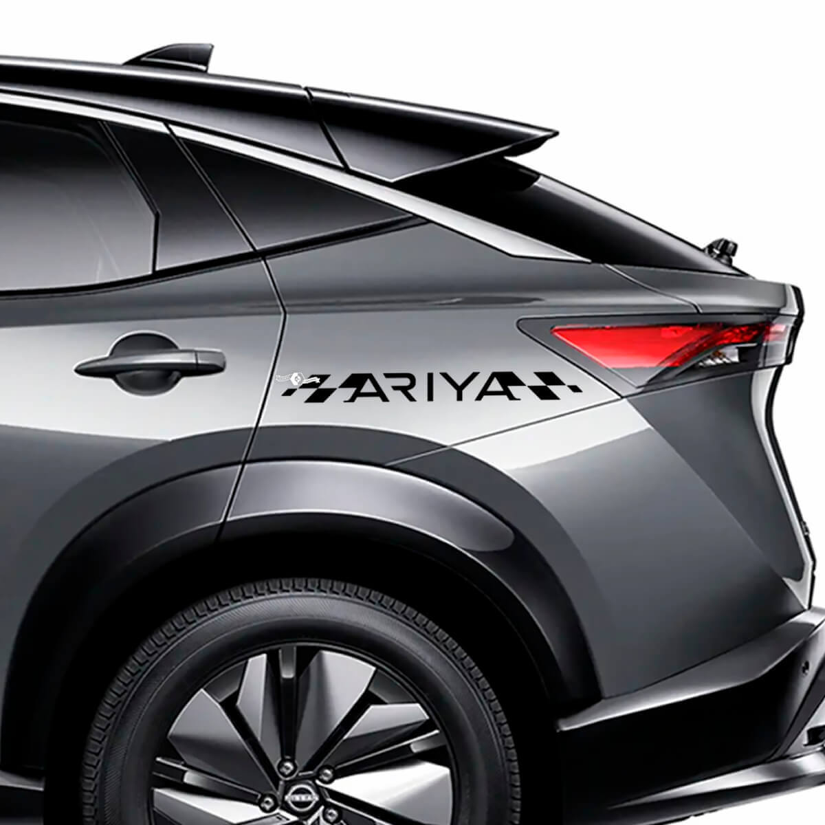 Seiten Schachbrettstreifen Racing-Grafik-Aufklebersatz für Nissan ARIYA
