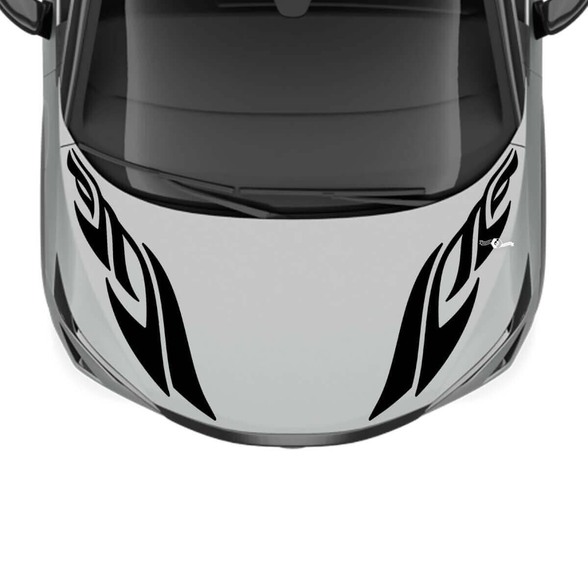 Motorhaube mit doppelter Tribal-Streifen-Renngrafik für Nissan ARIYA
