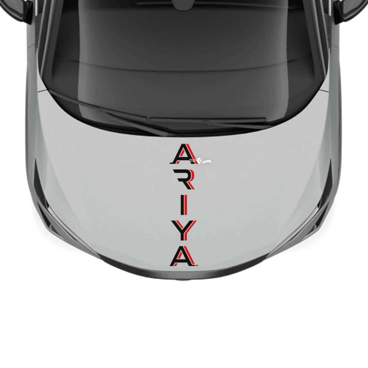 Motorhaube mit zweifarbigen Streifen Racing Grafik Aufkleber für Nissan ARIYA
