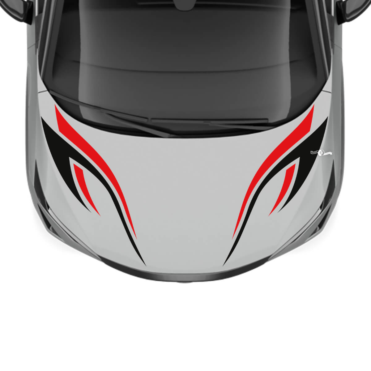 Motorhaube mit zweifarbigen Tribal-Streifen-Renngrafiken für Nissan ARIYA
