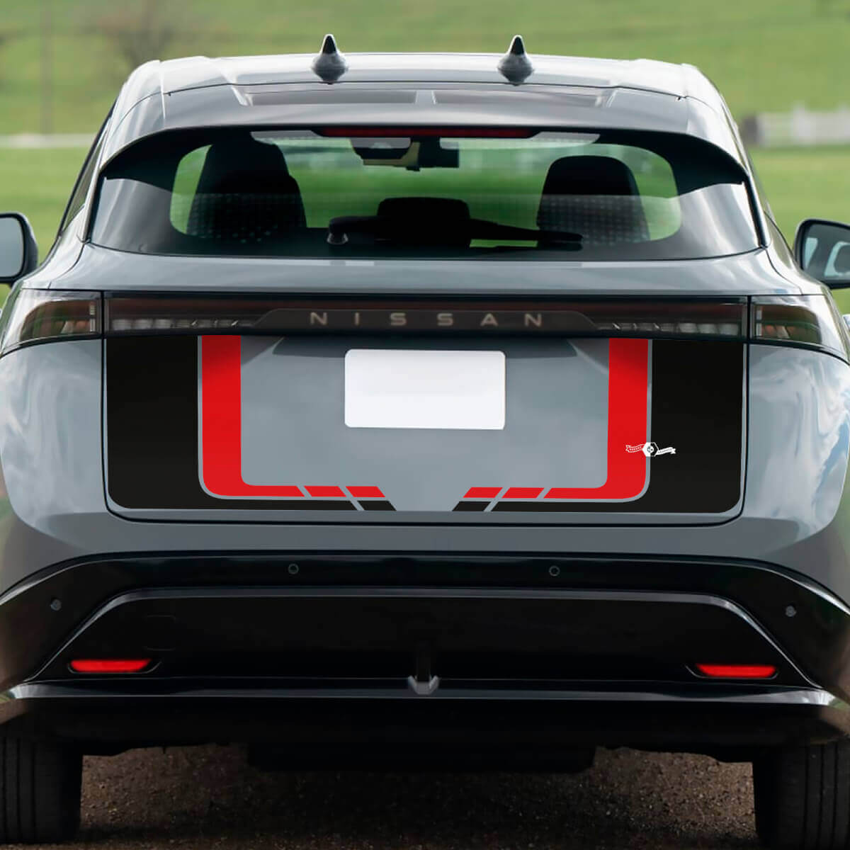 Rückseitige zweifarbige Kofferraum-Renngrafik-Aufkleber für Nissan ARIYA
