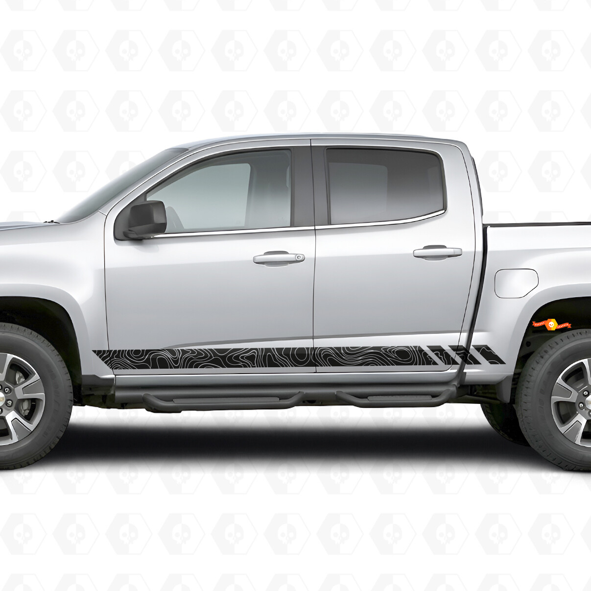 Topografische Band-Tür- und Schweller-Panel Vinyl-Streifen für Chevrolet Colorado 2. Generation 2015-2022
