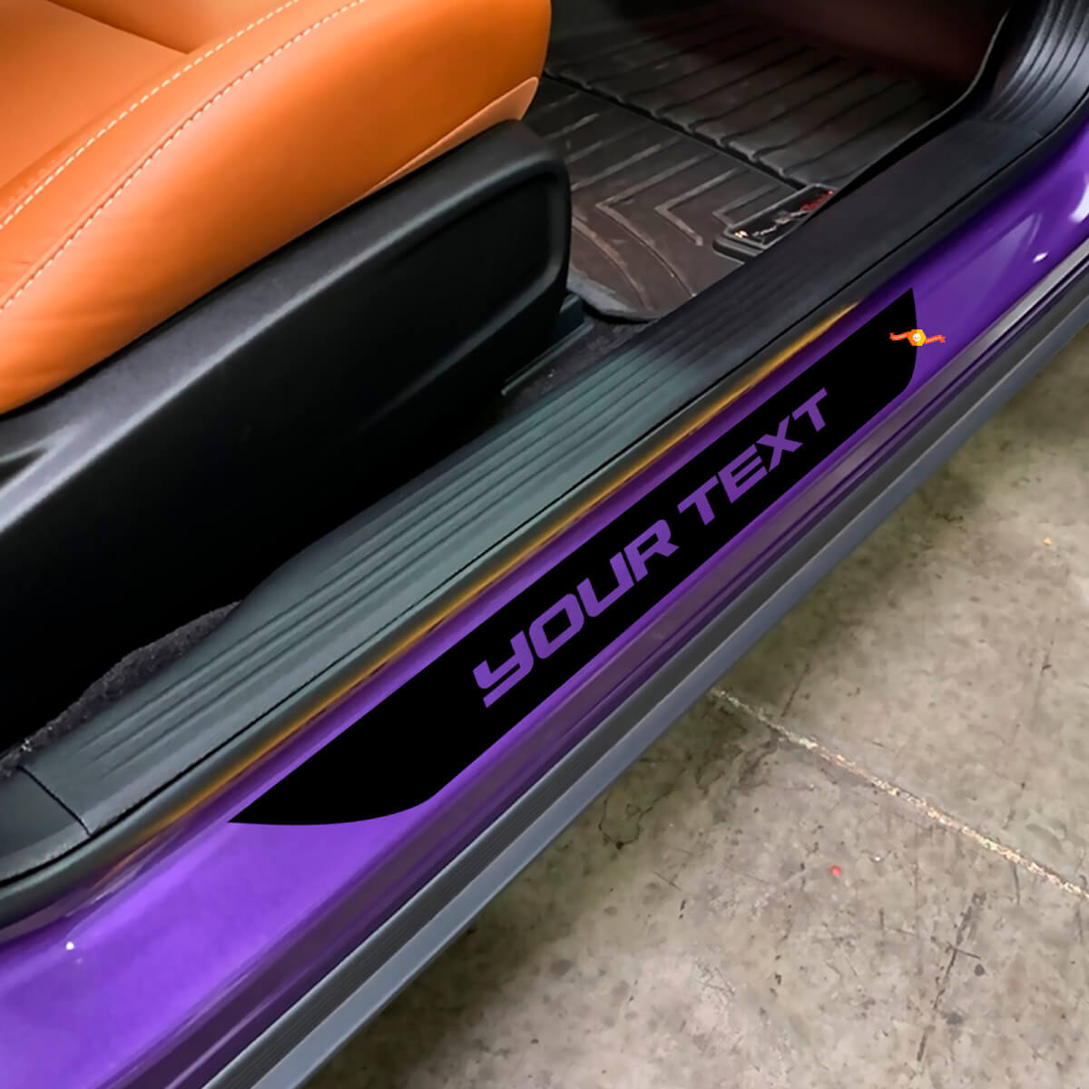 Benutzerdefinierte Schriftzug Türschweller Streifen Vinylaufkleber Set für Dodge Challenger