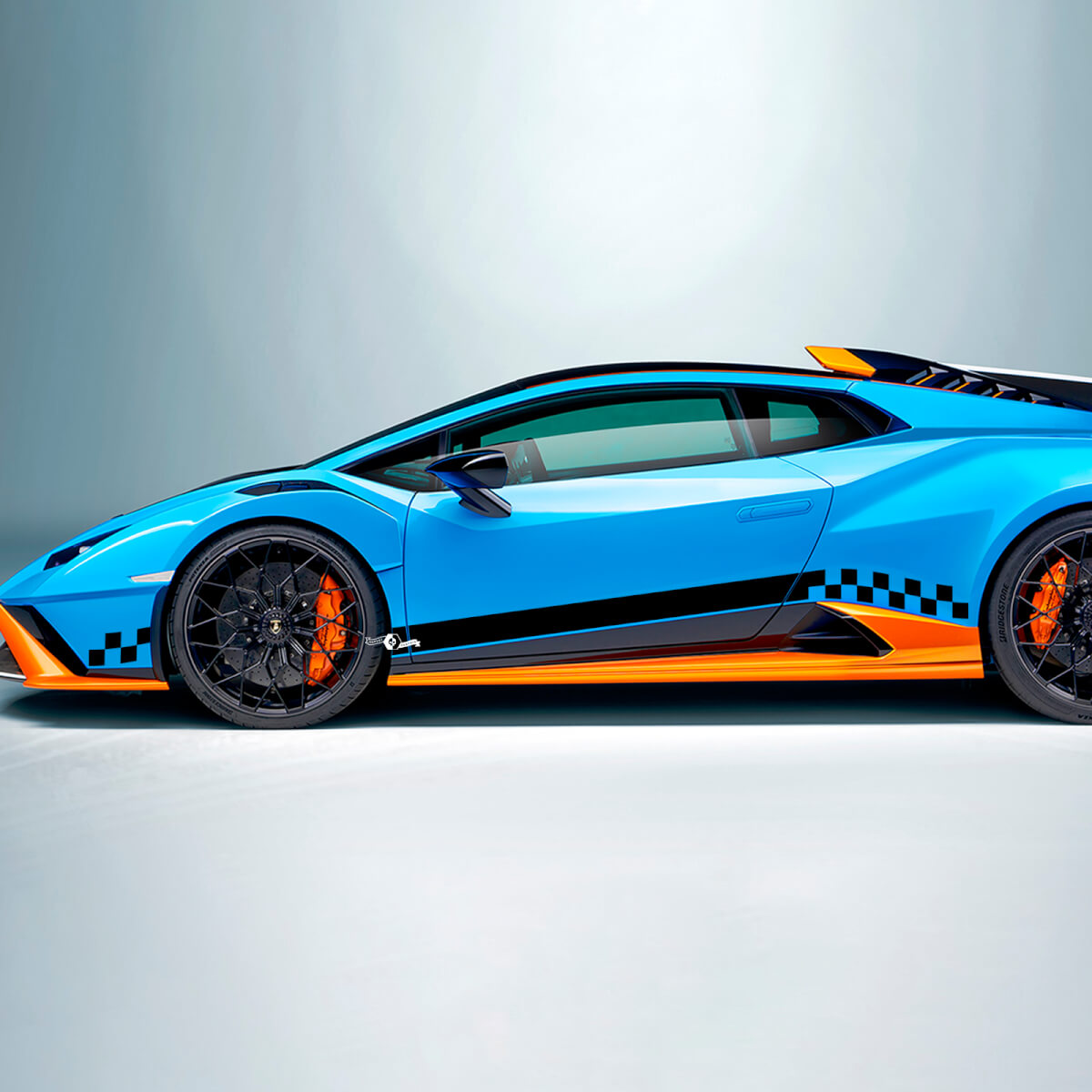 Karierte Streifen Flaggen-Seiten-Vinyl-Aufklebergrafiken für Lamborghini STO
