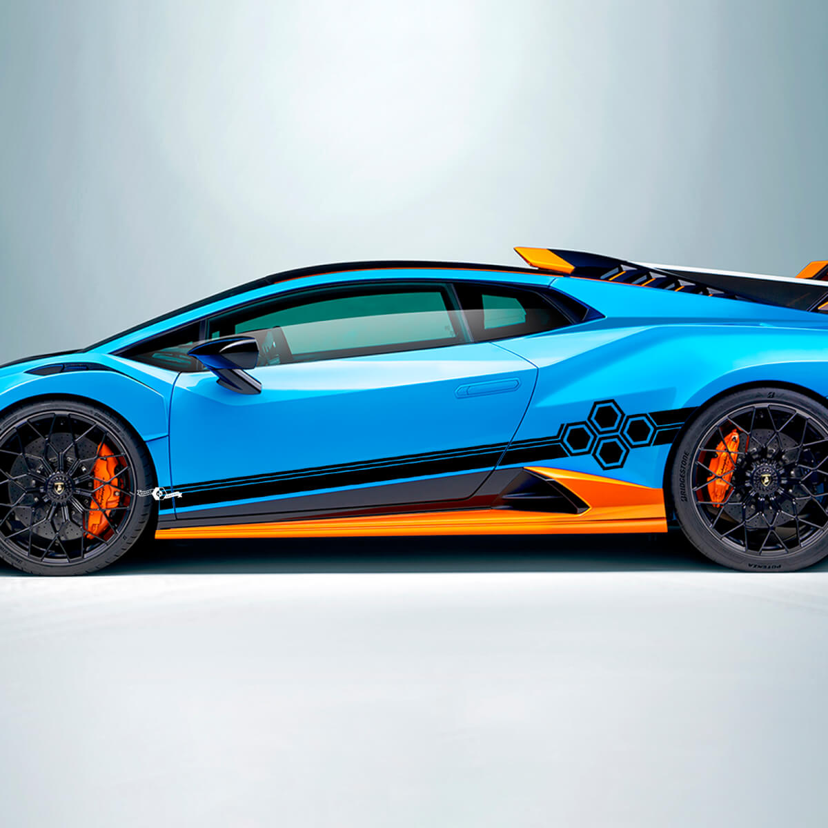 Sechseckige Streifen Seiten-Vinyl-Aufklebergrafiken für Lamborghini STO
