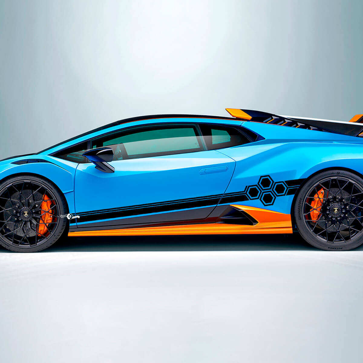 Sechseckige Streifen Seiten-Vinyl-Aufklebergrafiken für Lamborghini STO
