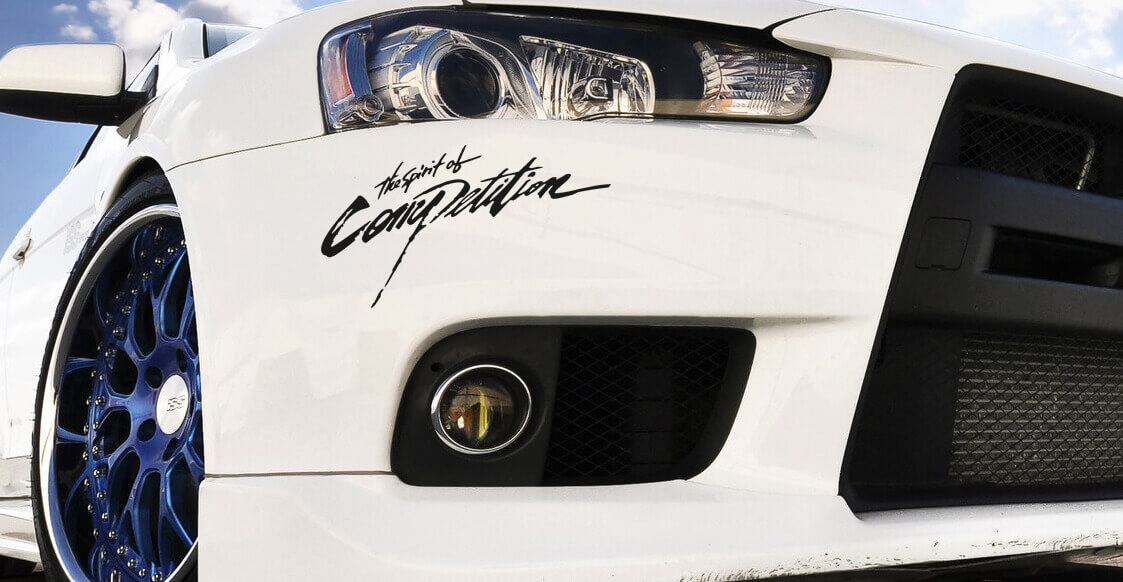Spirit of Competition Kotflügelvinyl-Aufkleber für Mitsubishi Lancer Evolution Evo V-X